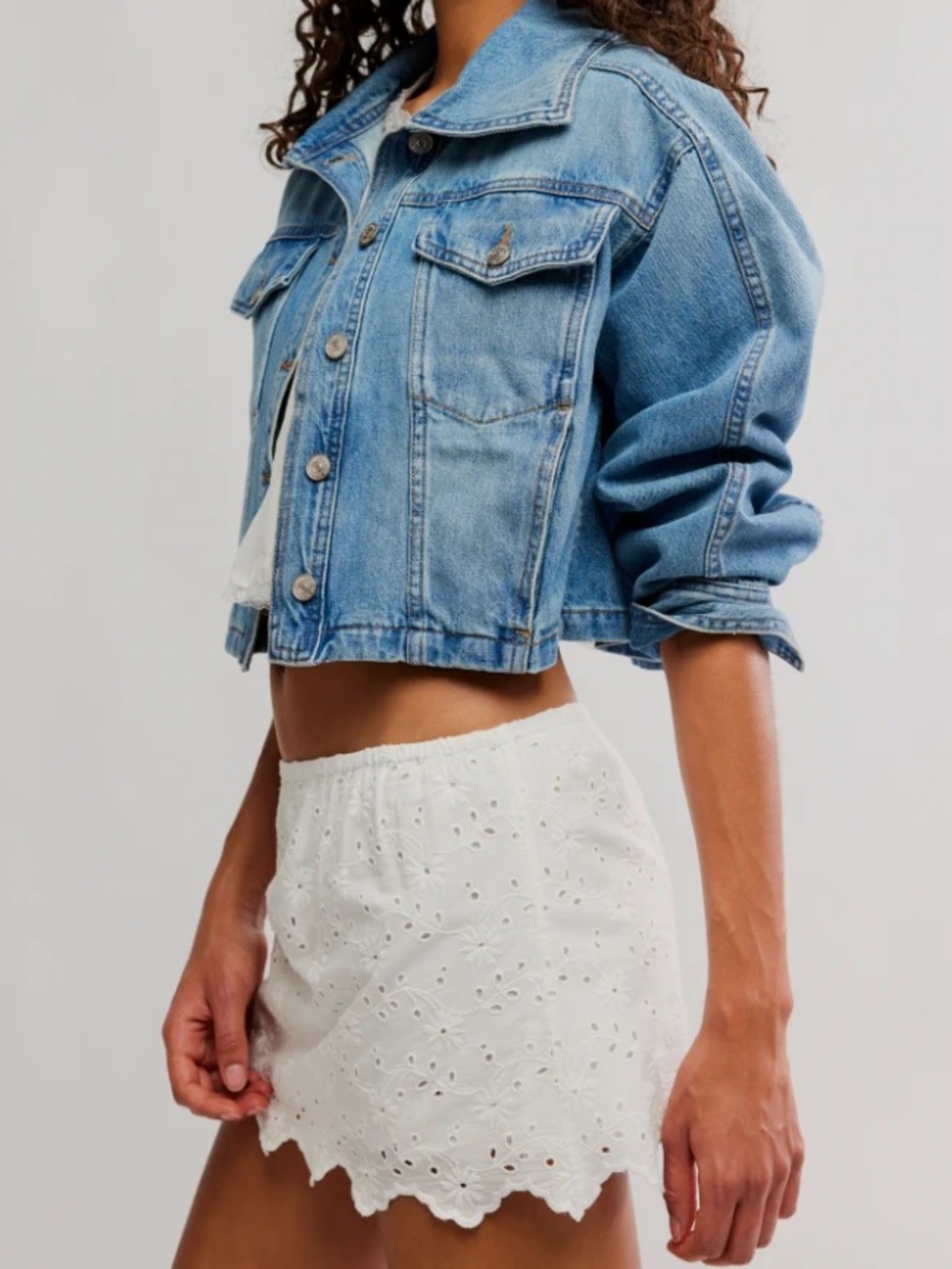 Free People Eyes On You Eyelet Mini Skort